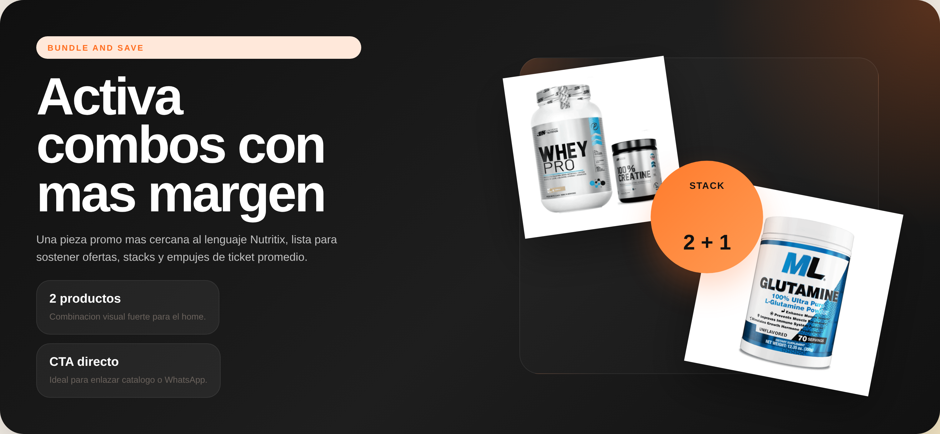 Banner promocional con productos destacados